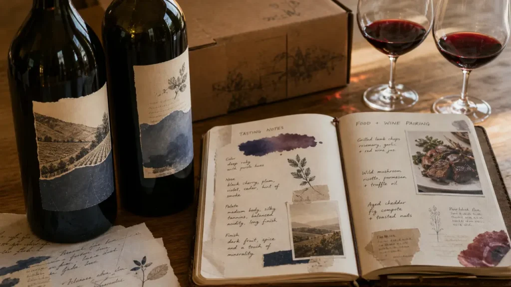 Abonnement vin le Petit Ballon : bouteilles, carnet de dégustation et accords mets-vins