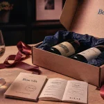 Box vin cadeau sur table : coffret à offrir