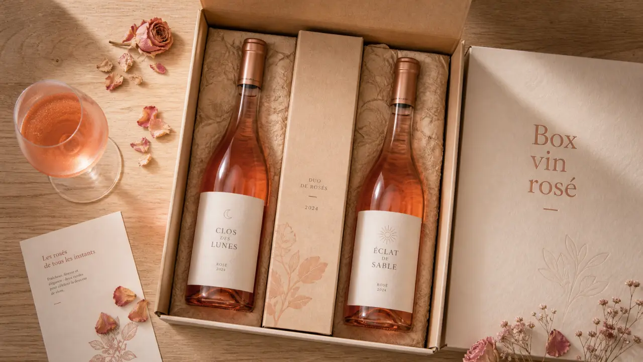 Box vin rosé : coffret cadeau de box vin rosé, rosé en bouteilles