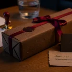 Cadeau entreprise vin : coffret sur bureau en chêne clair