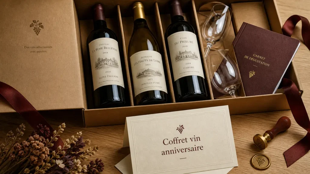 Cadeau vin anniversaire : coffret de vin, durée et budget