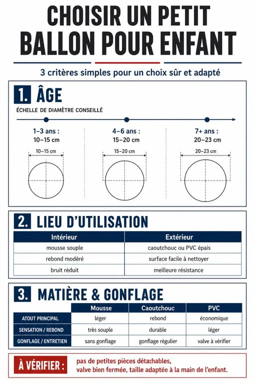 Mon petit ballon : critères pour choisir la bonne taille, la bonne matière et le bon gonflage pour un enfant