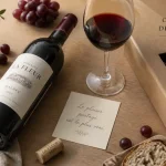 Offrir bouteille de vin : photo idée cadeau, bouteille et verre