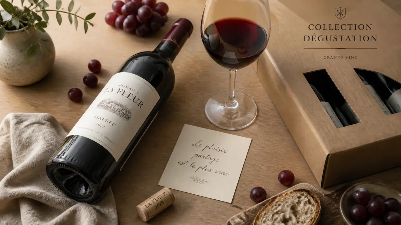 Offrir bouteille de vin : photo idée cadeau, bouteille et verre