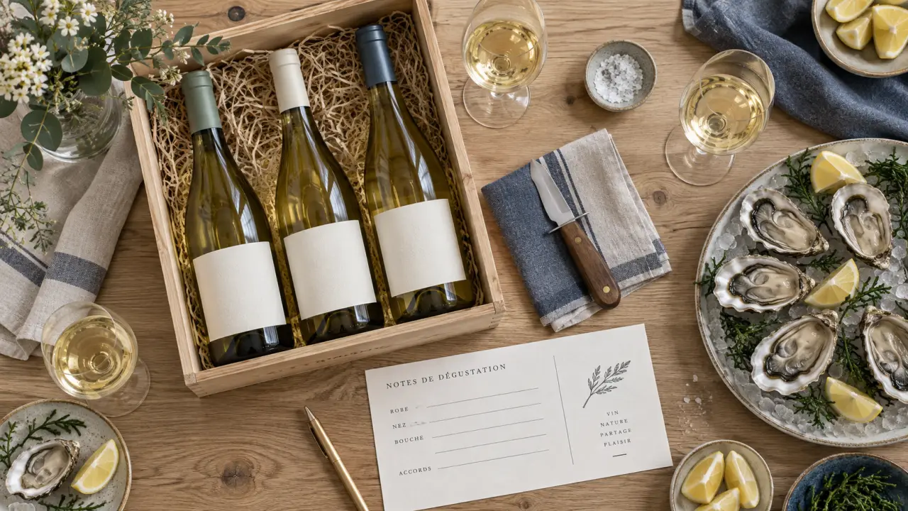 Abonnement vin blanc : bouteilles fraîches et carte de dégustation