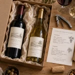 Coffret cadeau bon vin, bouteilles rouge et blanc, sans payer l’emballage