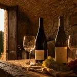 Domaine vigne vin bio en Ardèche, organic wine à Lagorce, caveau et bouteilles