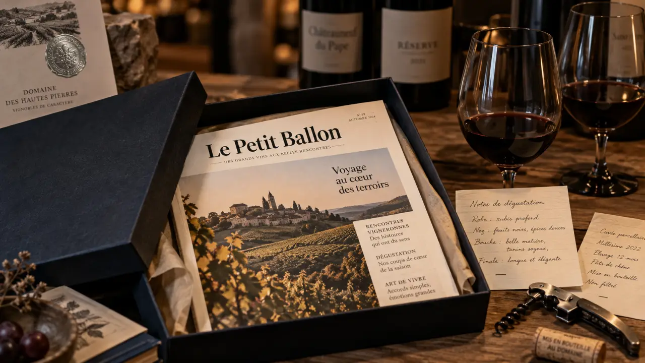lz petit ballon box vin guidée sans jargon sur table en bois