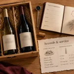 Winebox ouverte avec bouteilles, accords & service avant abonnement