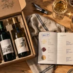Abonnement bouteilles de vin : bouteilles sans cartons sur table en bois