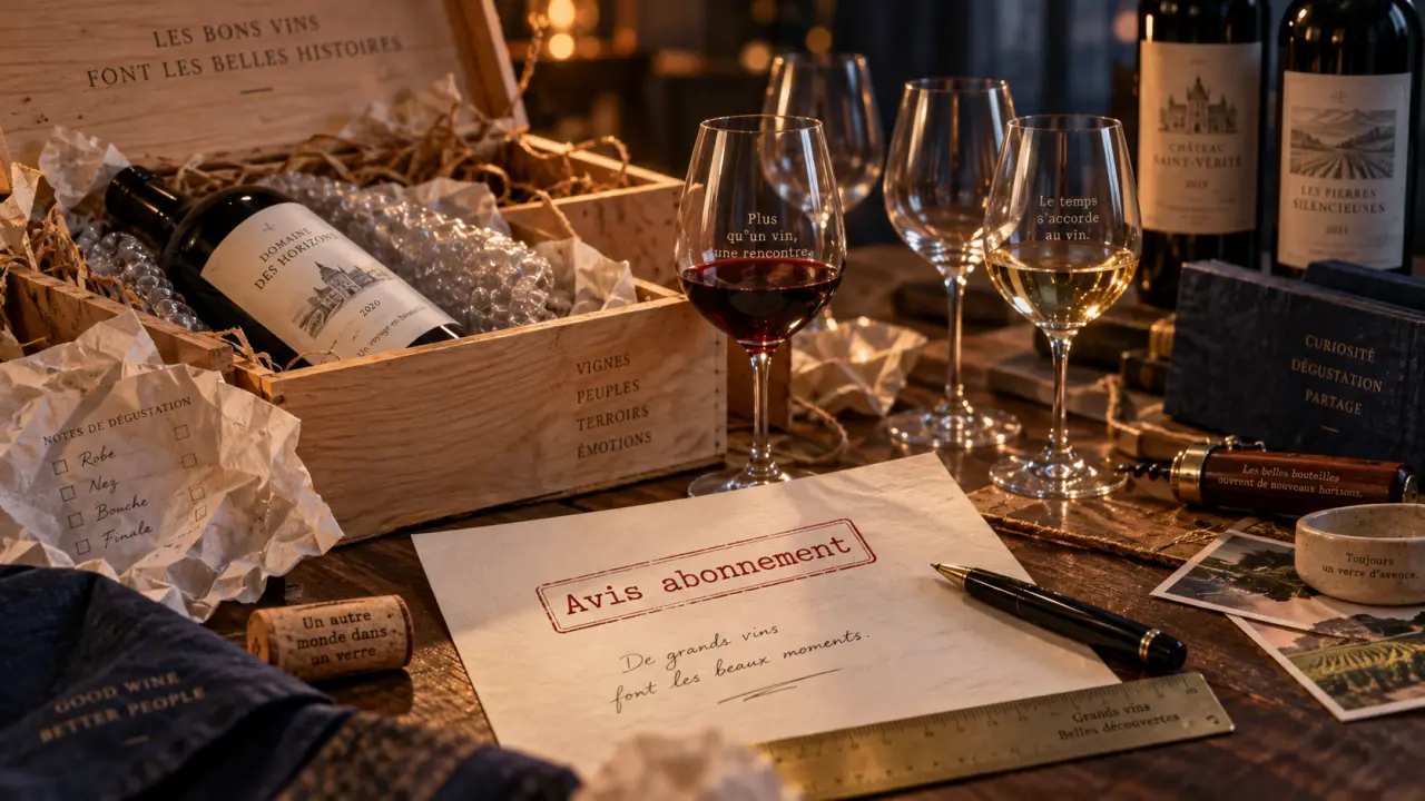Abonnement vin mensuel avis : plan de dégustation et bouteilles