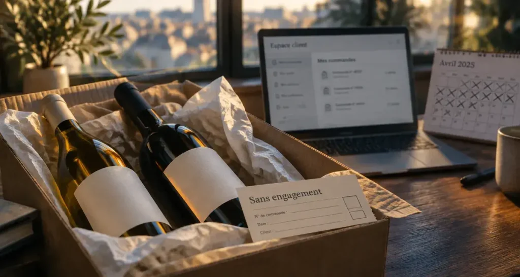 Abonnement vin sans engagement : livraison à domicile, bouteilles