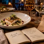 Accord mets vins poisson sauce citron, verres vin et fiche d’accord