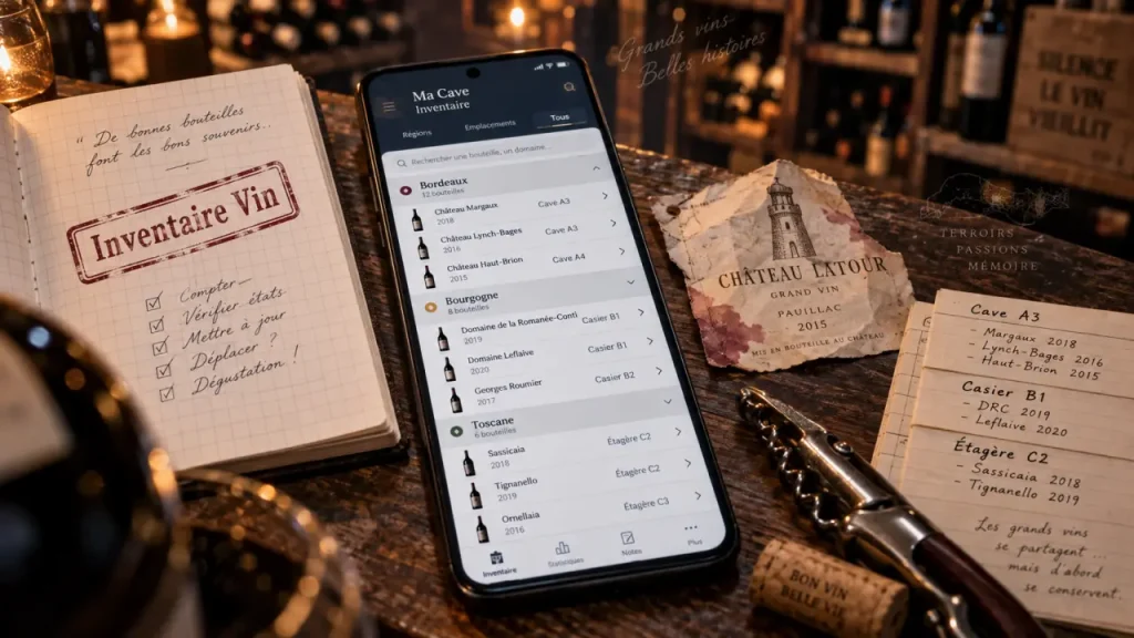 Application gestion cave à vin android pour scanner, retrouver et gérer les bouteilles