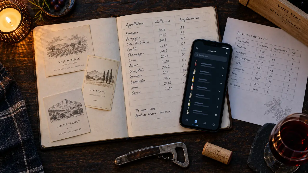 Gestion cave a vin en ligne : carnet, bouteilles et liste de cave