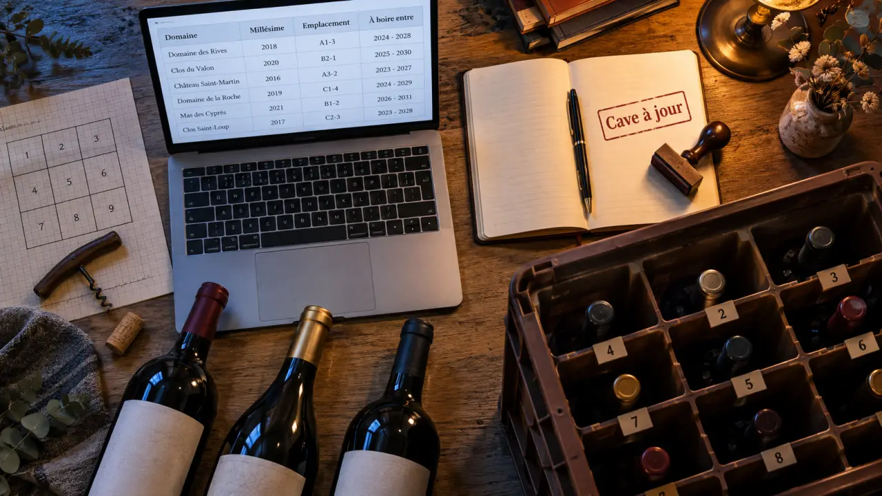 Gestion cave à vin gratuit mac : tableau pour éviter les bouteilles oubliées sur MacBook