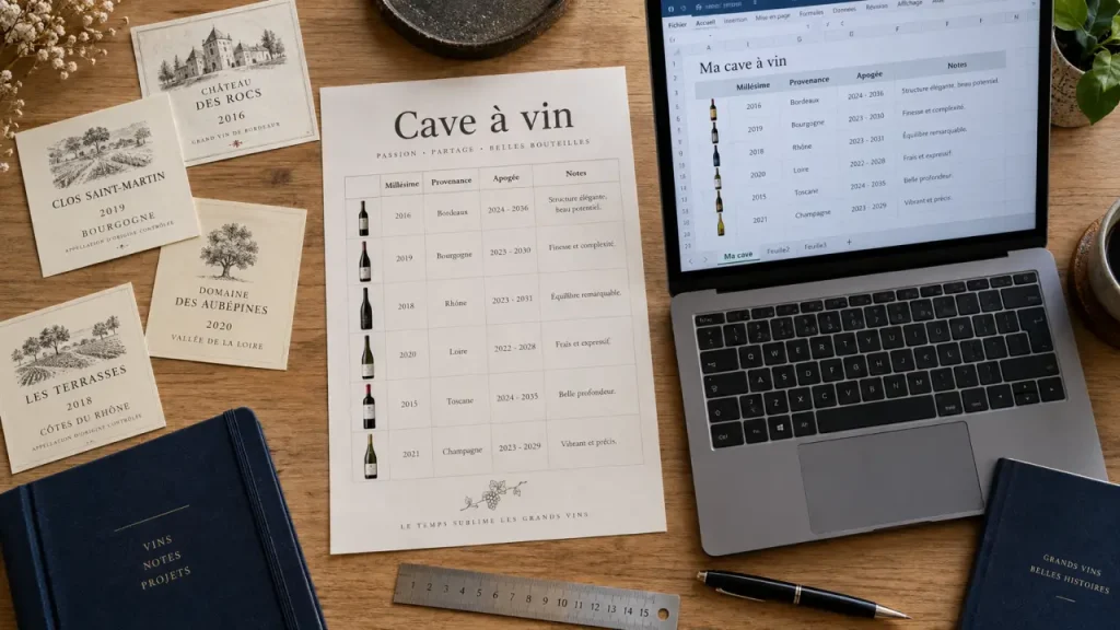 Gestion cave à vin windows 10 : tableur pour suivi bouteilles (millésime, provenance, apogée)