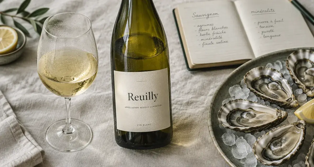 Reuilly vin blanc, Sauvignon de Loire, huîtres et minéralité