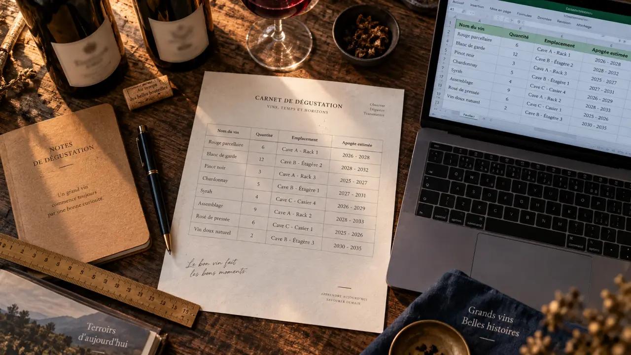 Tableau excel gestion cave à vin pour suivre les bouteilles